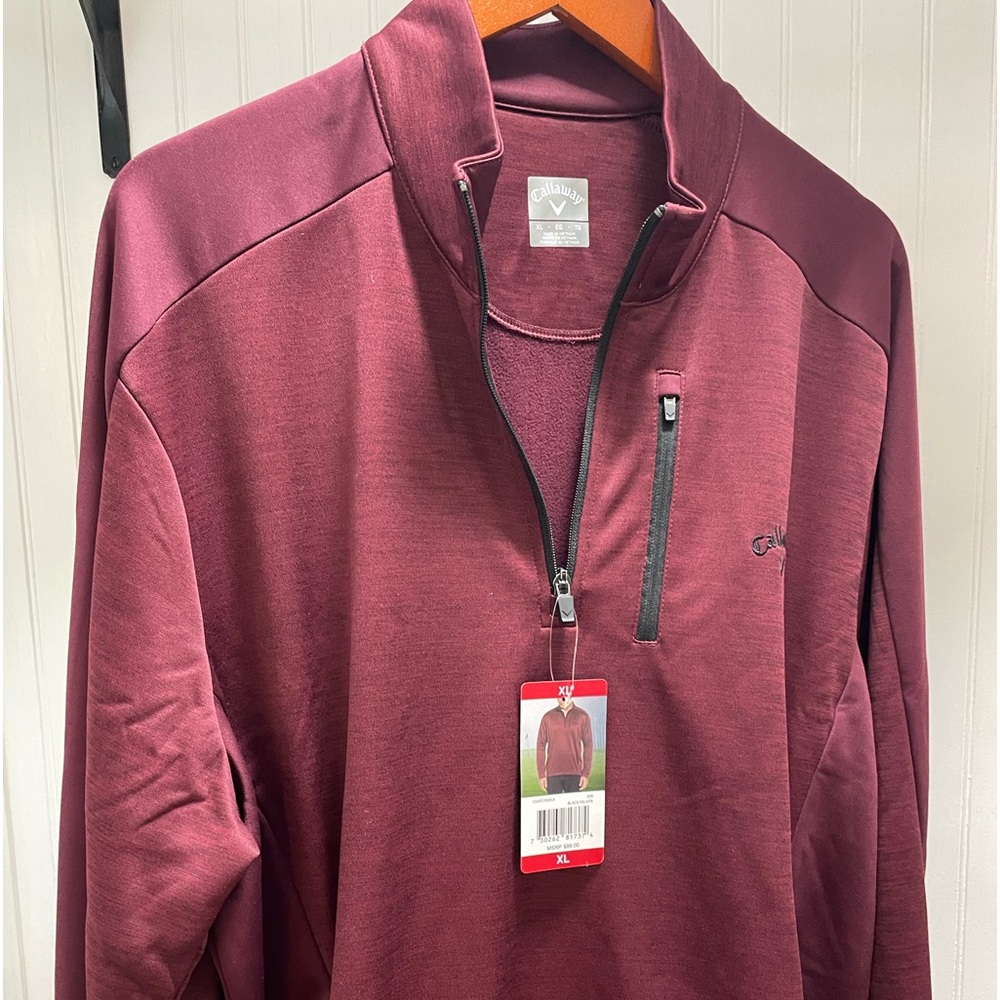 Callaway Men's Burgundy Zip Up Sweater